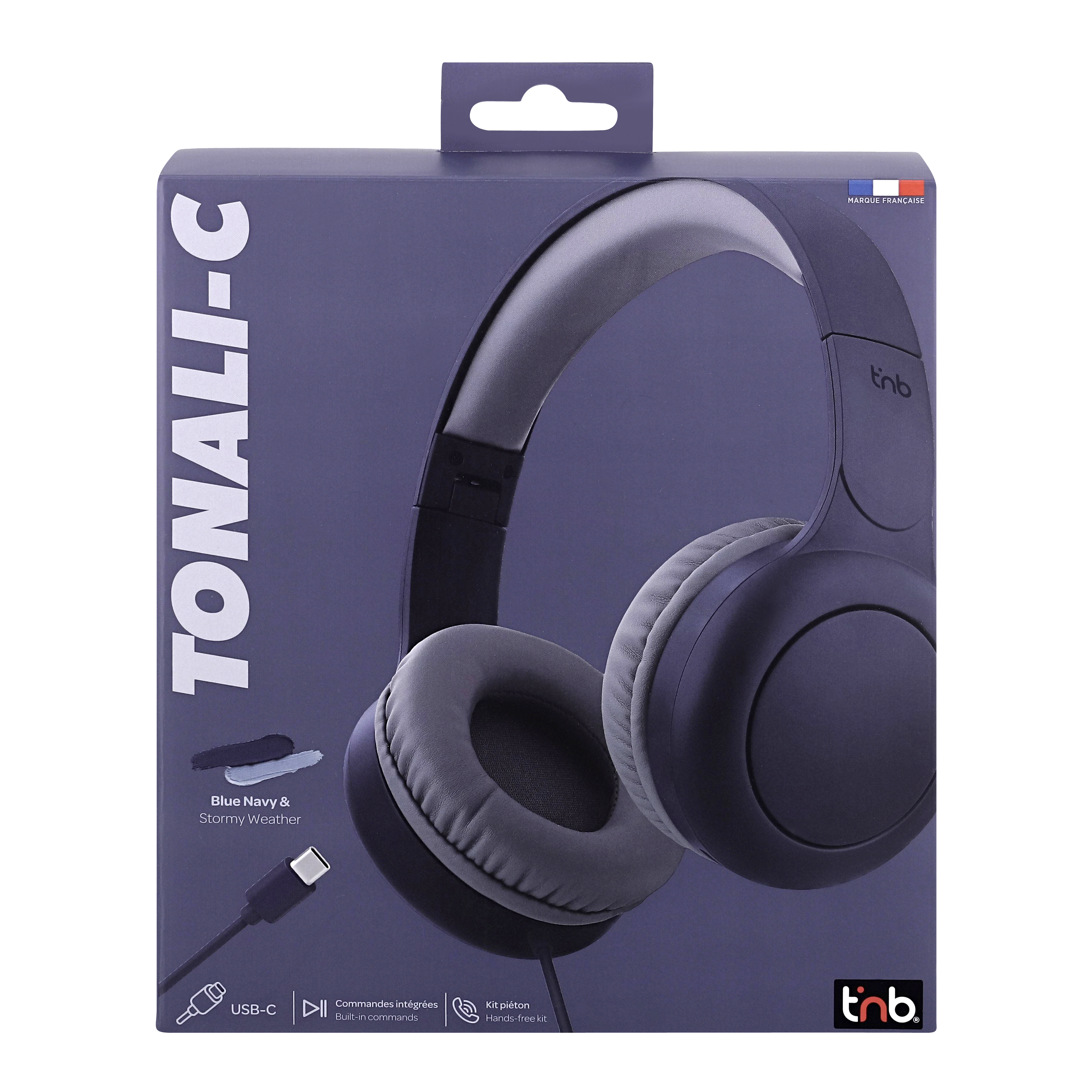 TNB TONALITY - Auriculares supraaurales con cable USB-C  - navy blue & storm gray