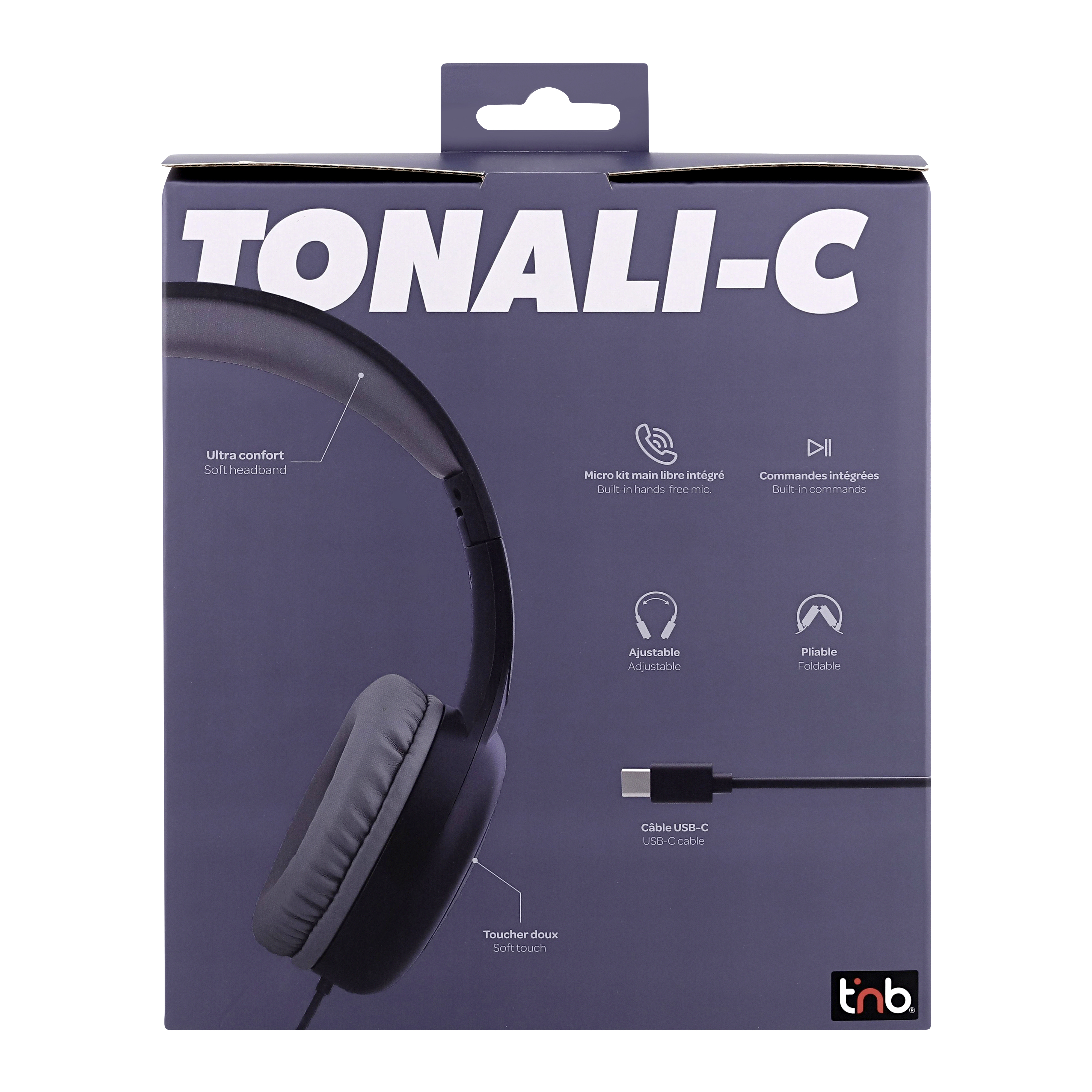 TNB TONALITY - Auriculares supraaurales con cable USB-C  - navy blue & storm gray