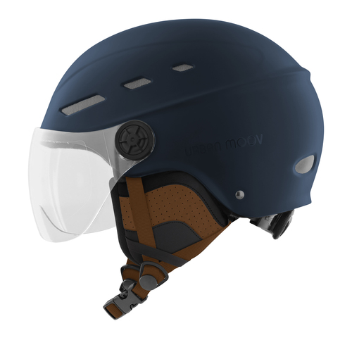 TNB URBAN MOOV - Casco protector con visera y orejeras desmontables - talla M - Color Azul marino