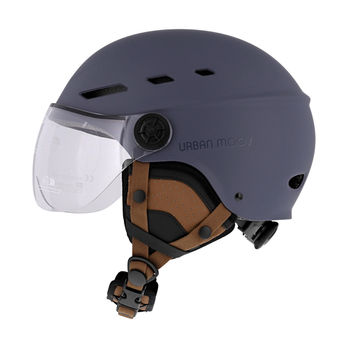TNB URBAN MOOV - Casco protector con visera y orejeras desmontables - talla M - Color Azul marino