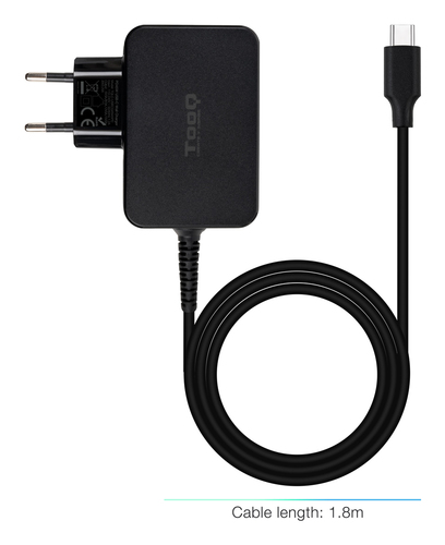 TOOQ Cargador portatil gan USB-C pd 45W, negro
