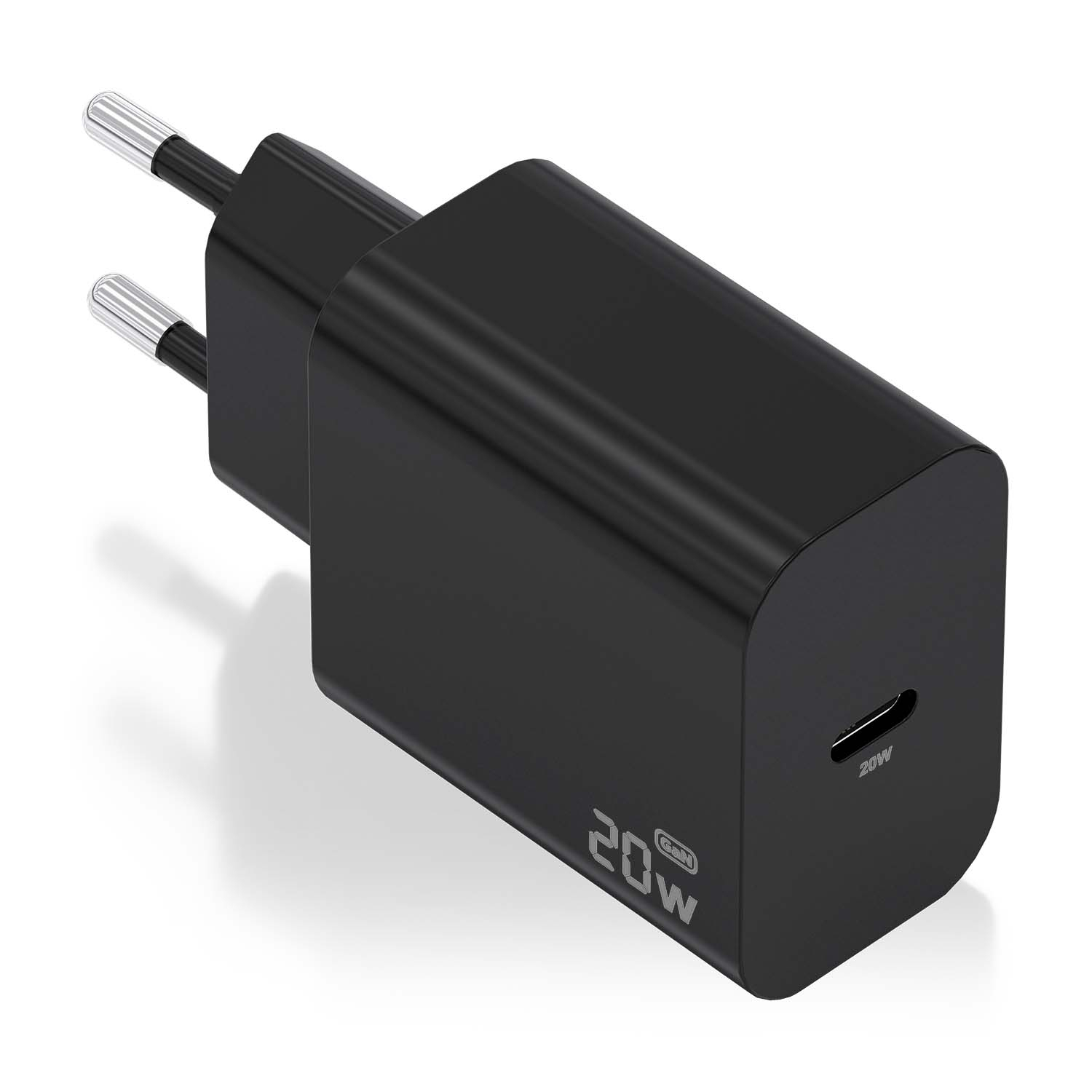 AISENS - CARGADOR GaN 20W, 1xUSB-C PD3.0, NEGRO