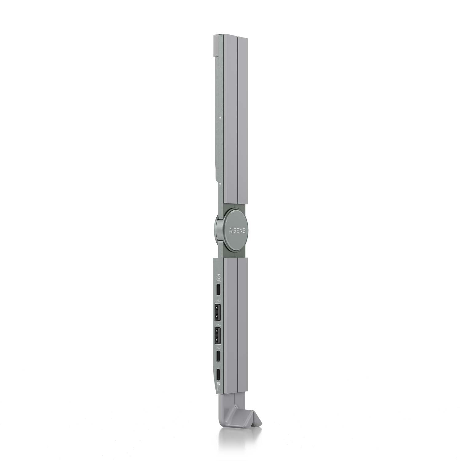 AISENS - SOPORTE DE SOBREMESA AJUSTABLE PARA PORTATIL / TABLET CON USB-C DOCKING 4 EN 1, GRIS