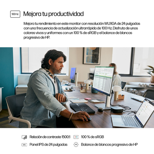 HP Monitor Series 5 PRO 524PN / 23,8" / WUXWA / HDMI-DisplayPort-USB(A)-USB(B) / Regulable Altura