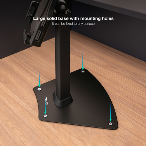 TOOQ Soporte de Mesa Profesional para Tablet con Antirrobo, Negro