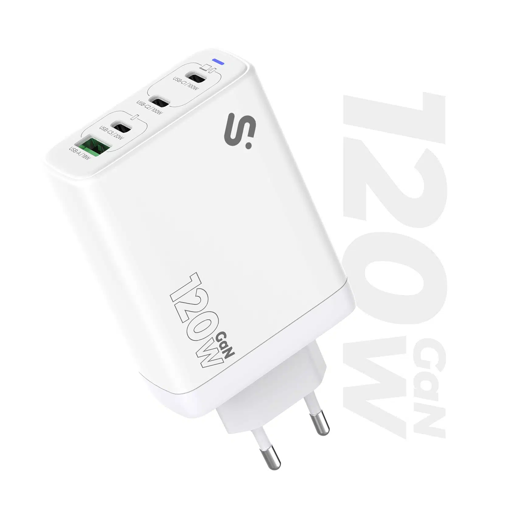 SUBBLIM Cargador de corriente GAN 120W CHARGER USB C+C+C+A