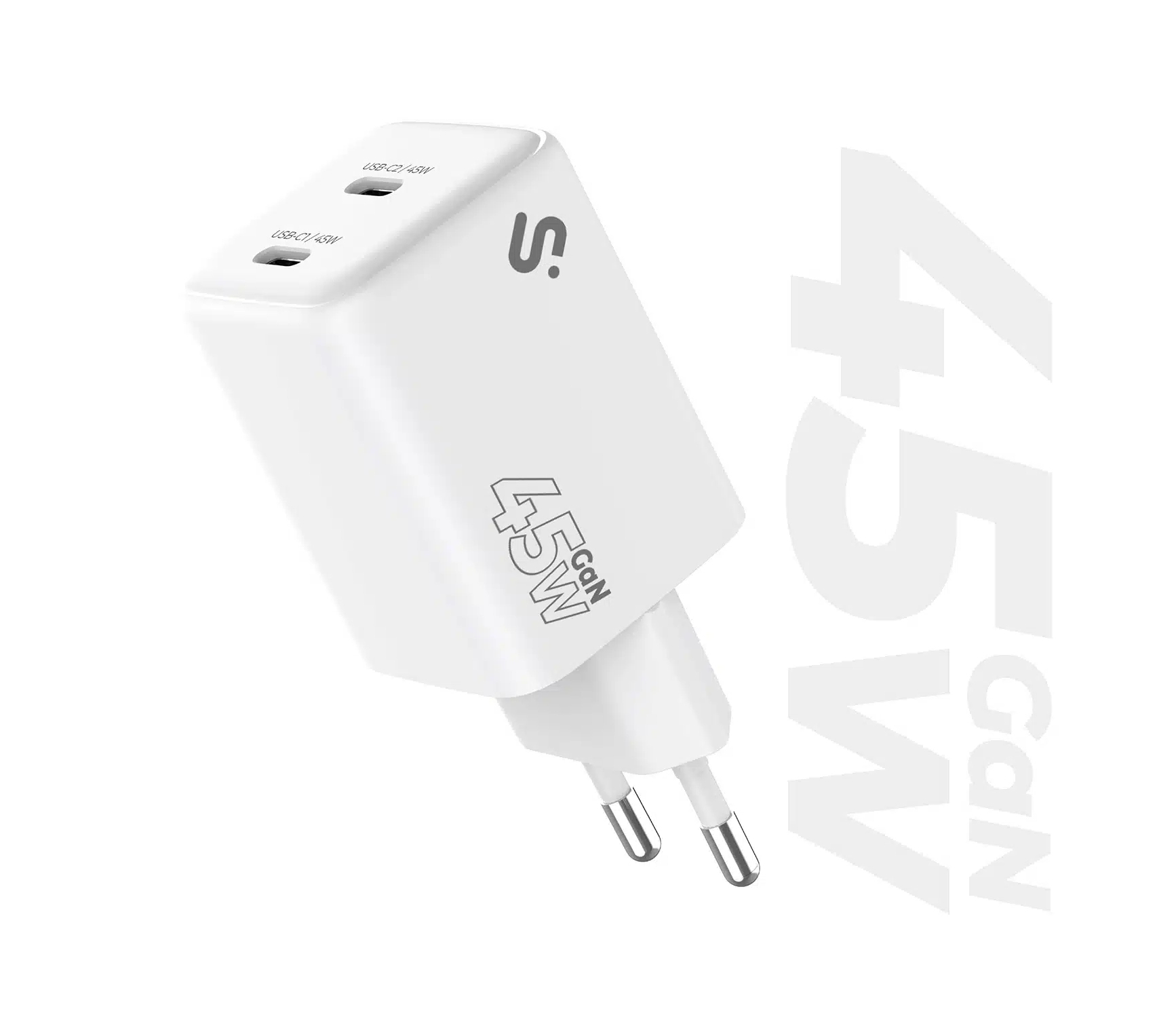 SUBBLIM Cargador de corriente GAN 45W CHARGER USB C+C