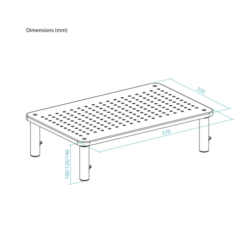 TOOQ SOPORTE ELEVADOR PARA MONITORES, NEGRO