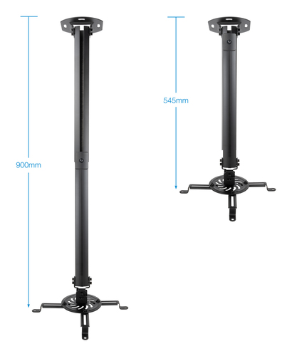 TOOQ SOPORTE PROYECTOR GIRATORIO INCLINABLE TECHO NEGRO
