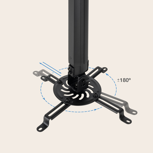 TOOQ SOPORTE PROYECTOR GIRATORIO INCLINABLE TECHO NEGRO