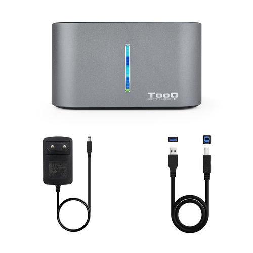 TOOQ DOCKING 2xSATA 2,5/3,5" USB 3.0/3.1 GEN1 GRIS
