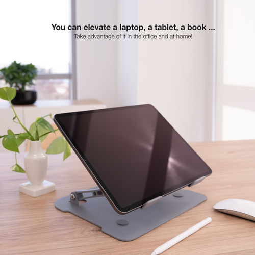 TOOQ SOPORTE ELEVADOR ALUMINIO AJUSTABLE ERGON PORTATIL