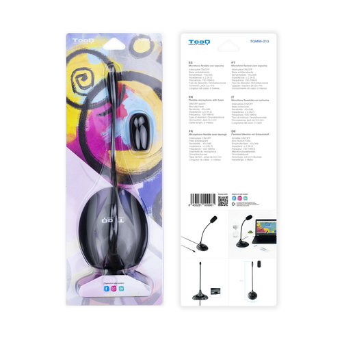 TOOQ MICROFONO MULTIMEDIA TQMM-213 FLEXIBLE NEGRO