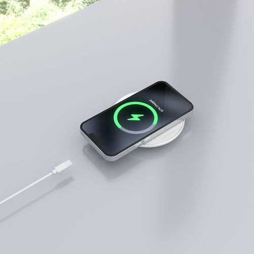 AISENS - CARGADOR INALAMBRICO USB-C 15W PARA MOVIL, BLANCO