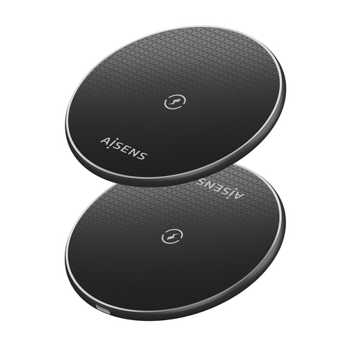 AISENS - CARGADOR INALAMBRICO USB-C 15W PARA MOVIL, NEGRO