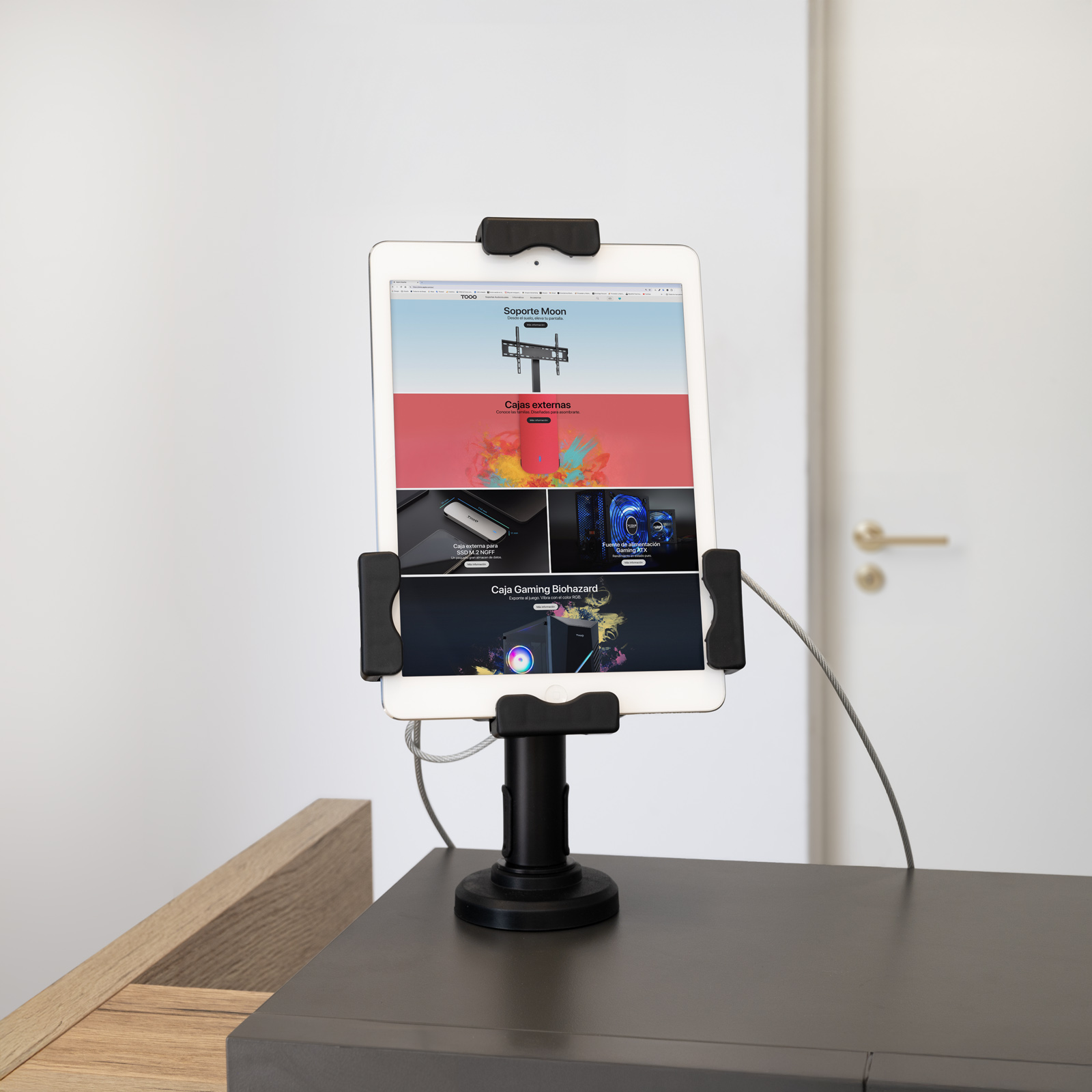 TOOQ SOPORTE SOBREMESA/PARED TABLET ANTIRROBO