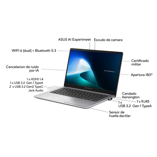 ASUS Portatil ExpertBook P1 P1403CVA-S60537 / i3-1315U / 16GB / 512GB SSD / 14" / FreeDOS