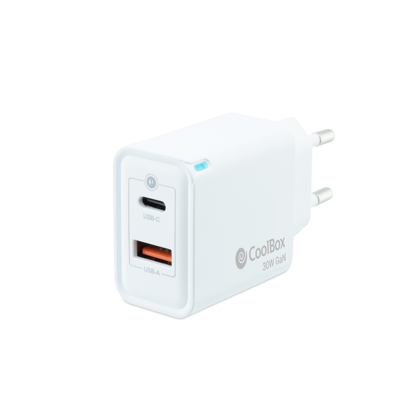 COOLBOX CARGADOR USB 30W GaN QUICK CHARGE 3.0 + POWER DELIVERY