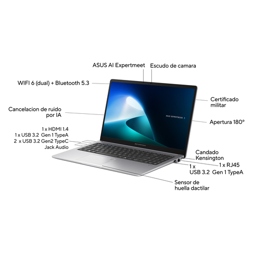 ASUS Portatil ExpertBook P1 P1503CVA-S70674 / i7-13620H / 16GB / 512GB SSD / 15,6" / FreeDOS