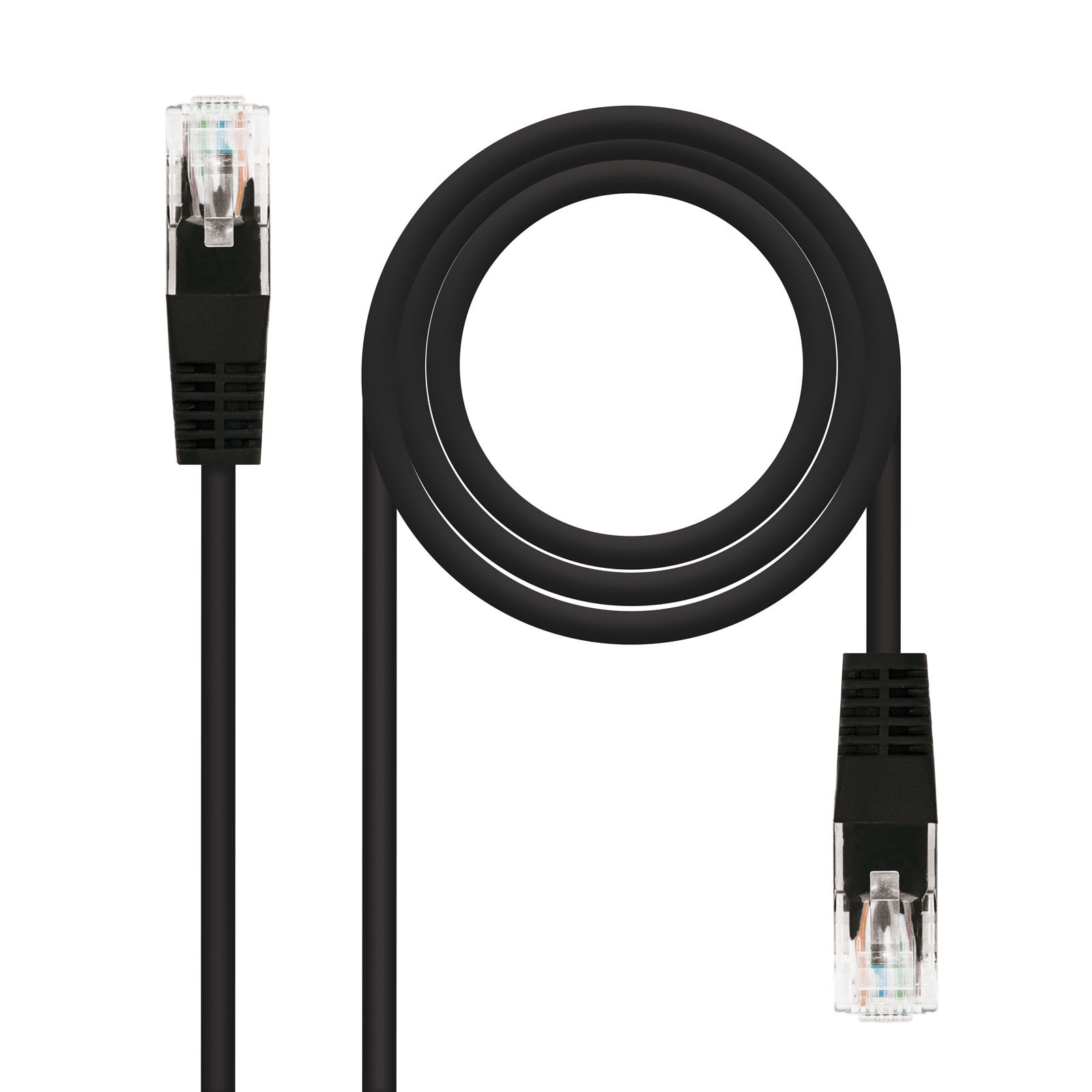 NANOCABLE CABLE RED LATIGUILLO CAT.6 UTP AWG24 NEGRO 25 CM