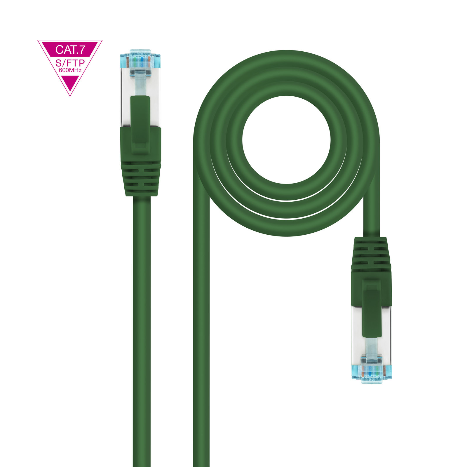 NANOCABLE CABLE RED CAT.7 LSZH SFTP PIMF AWG26 VERDE 25 CM