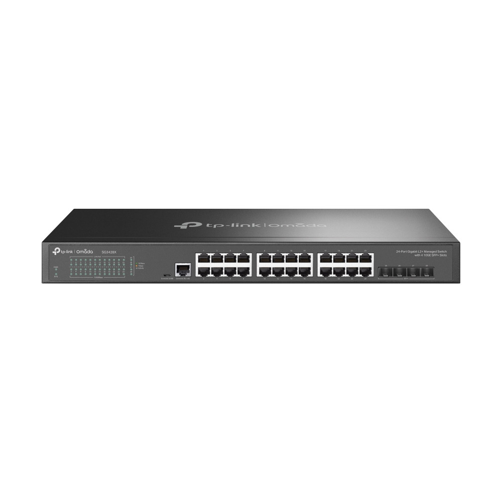 TP-LINK Switch Gestionable L2+ JetStream de 24 Puertos Gigabit con 4 Ranuras 10GE SFP+