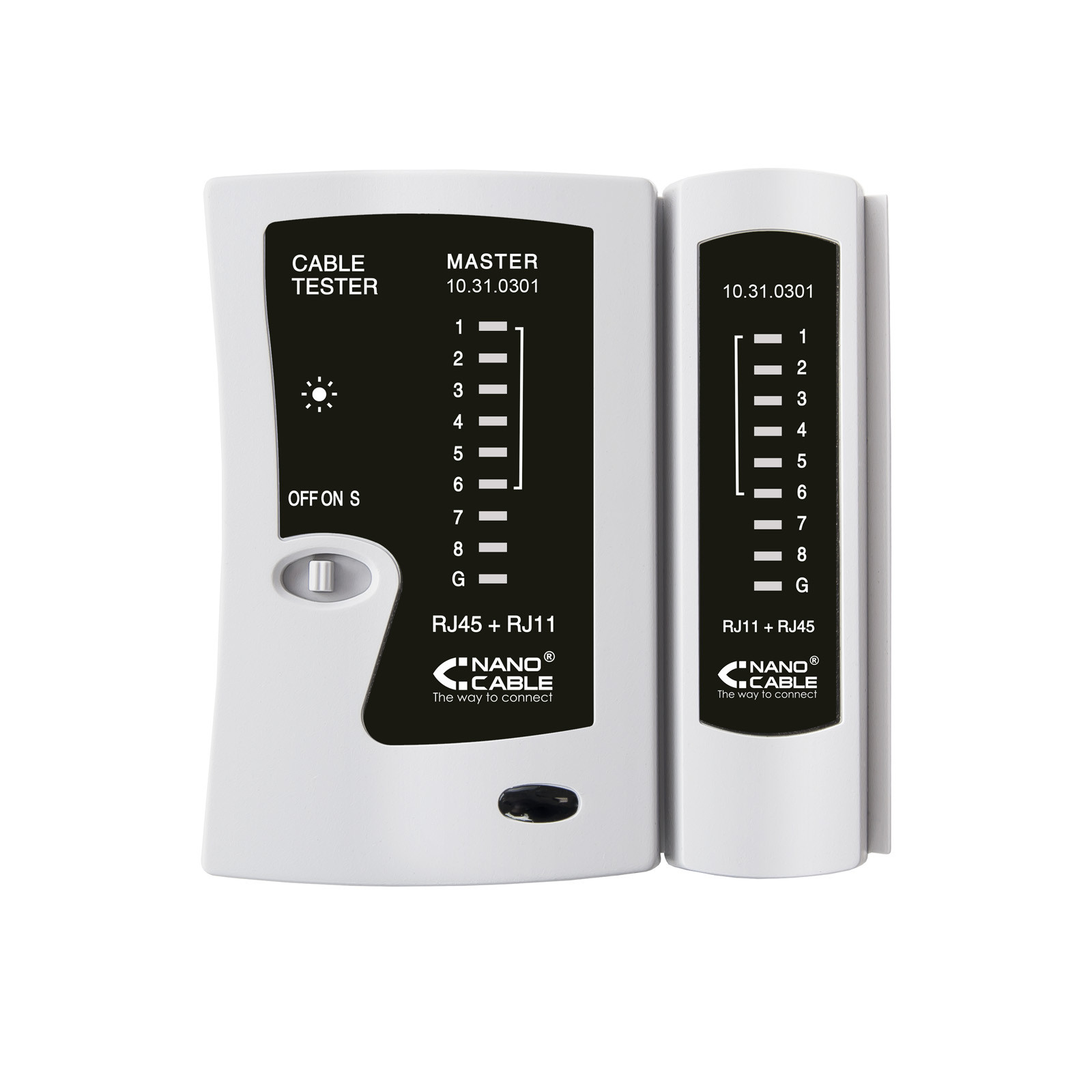 NANOCABLE TESTEADOR PARA CABLE RJ11/RJ12/RJ45