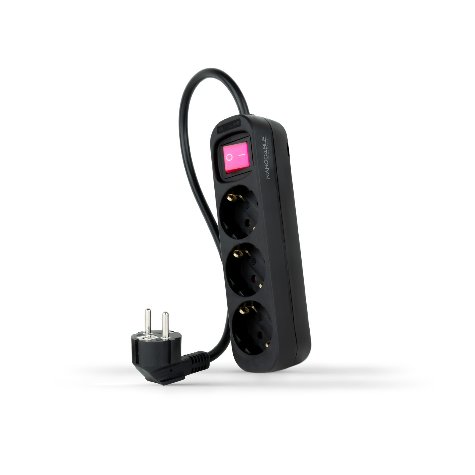 NANOCABLE REGLETA 3 TOMAS INTERRUPTOR 1.4 M NEGRA