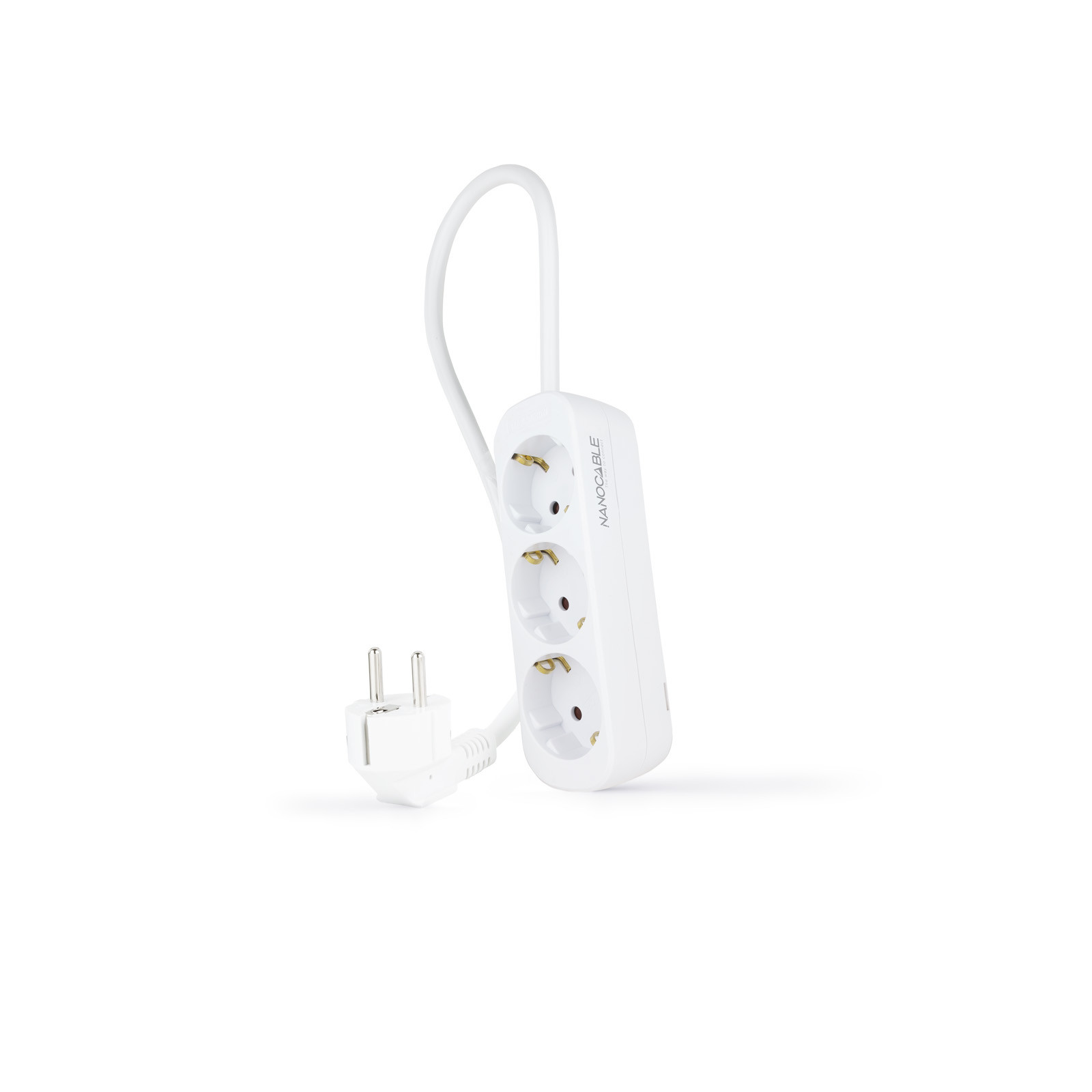NANOCABLE REGLETA 3 TOMAS, 1.4 M BLANCA