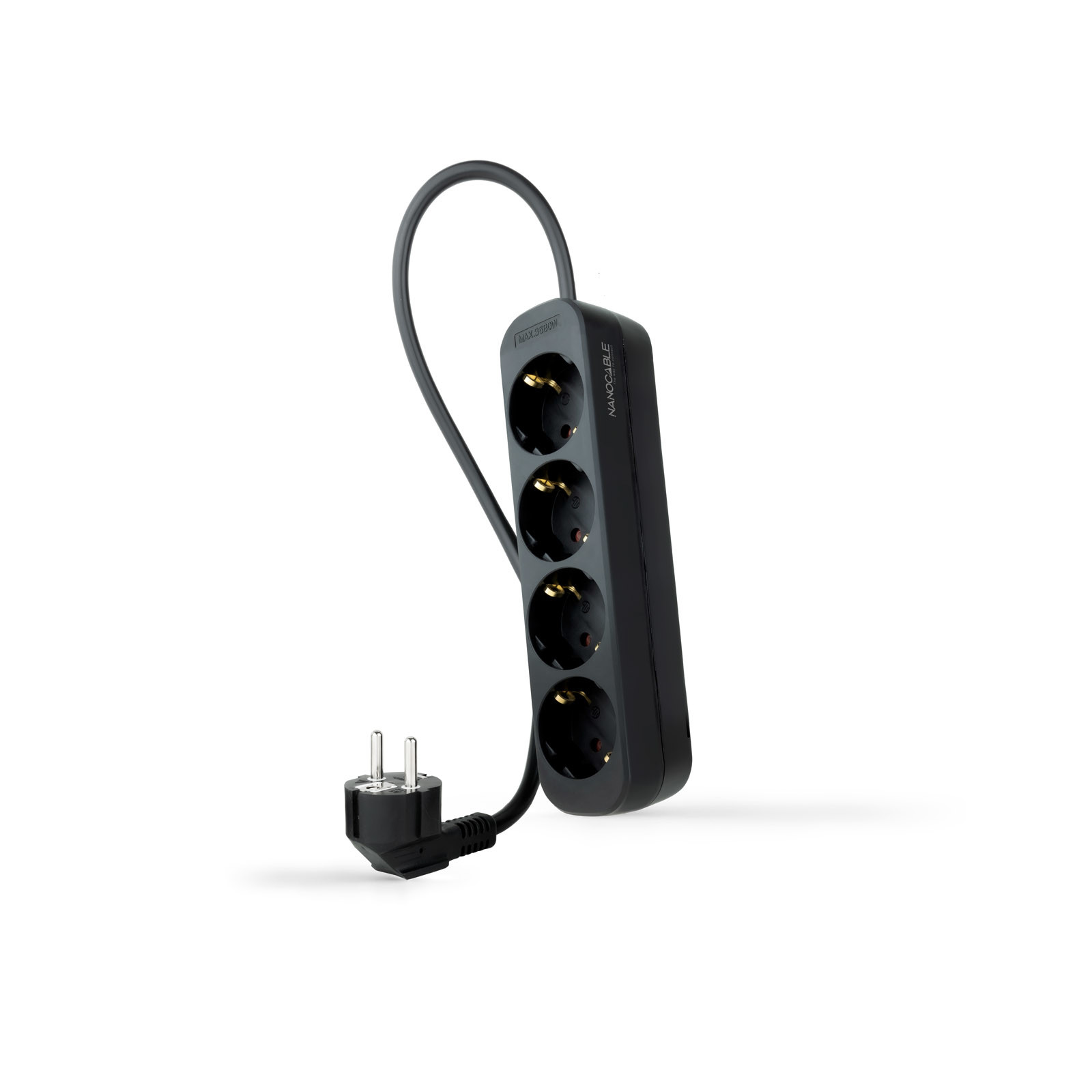 NANOCABLE REGLETA 4 TOMAS, 1.4 M NEGRA