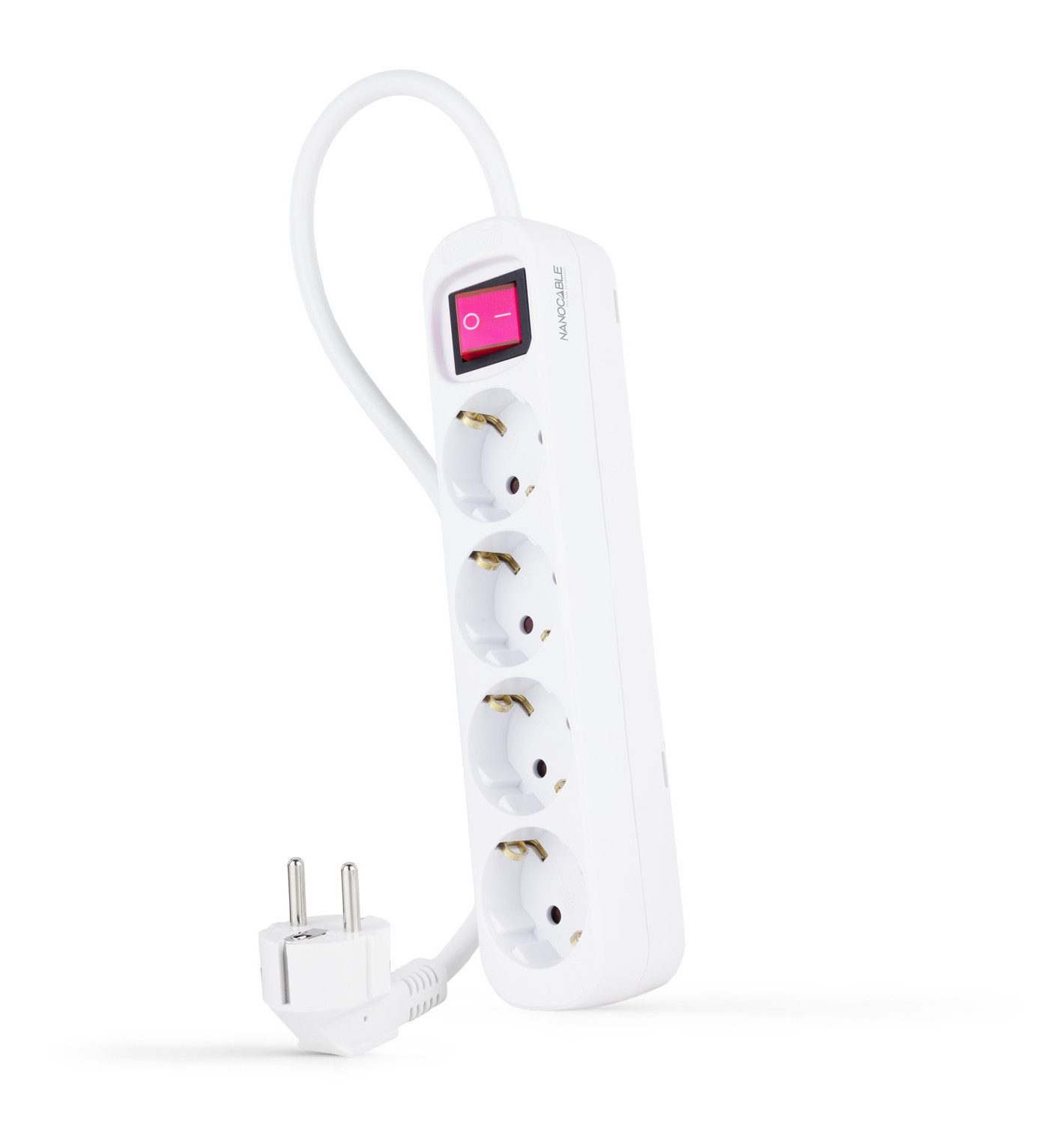 NANOCABLE REGLETA 4 TOMAS INTERRUPTOR 1.4 M BLANCA