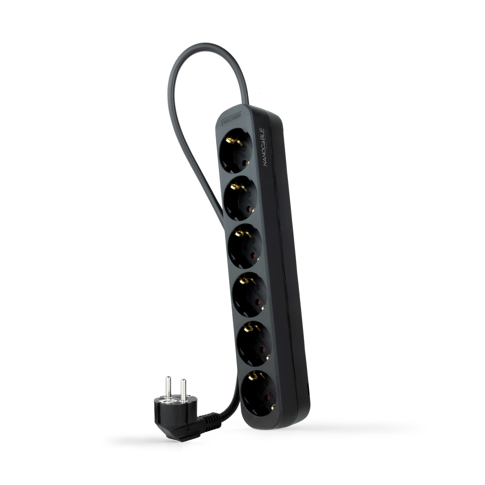 NANOCABLE REGLETA 6 TOMAS, 1.4 M NEGRA