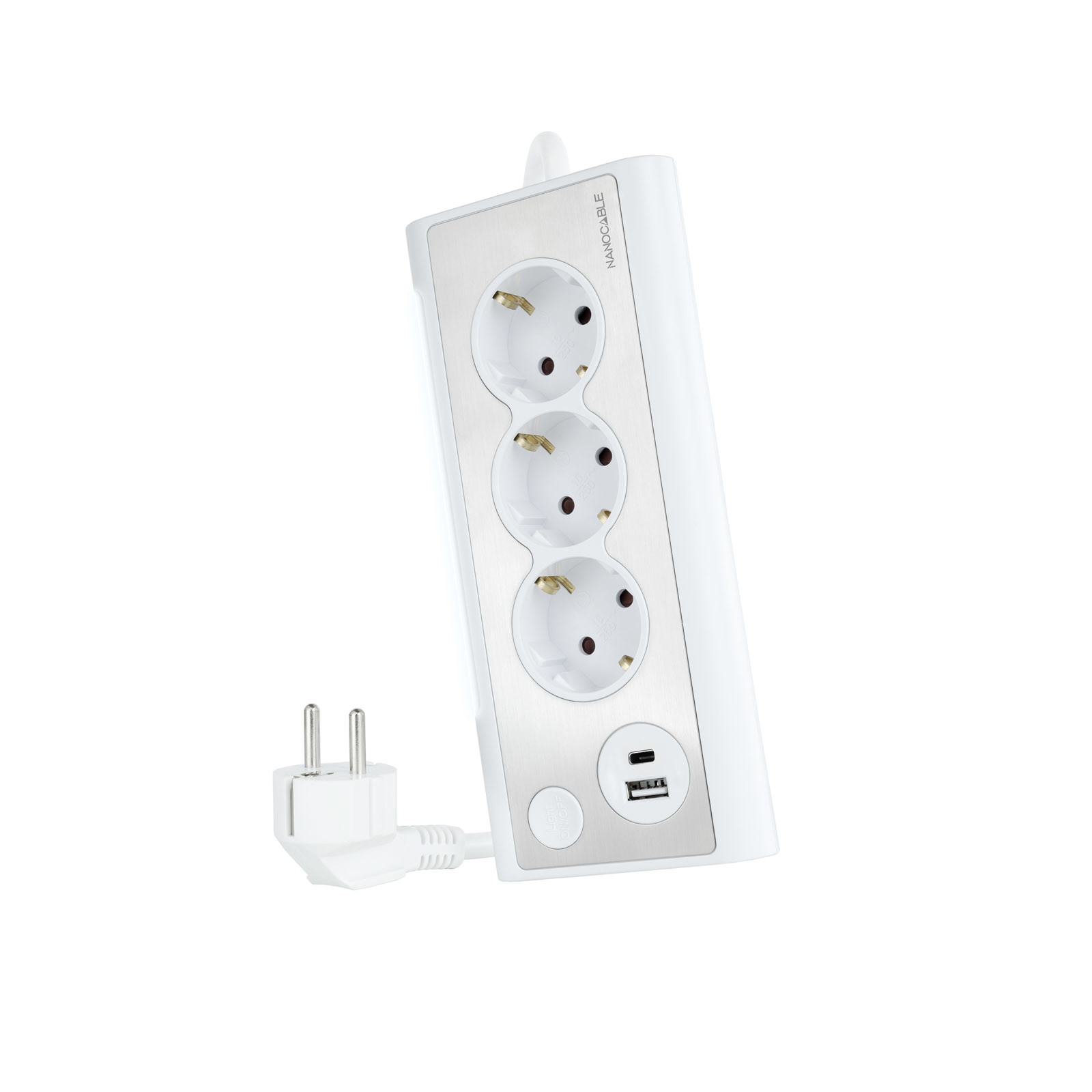 NANOCABLE REGLETA SOBREMESA 3 TOMAS + 2 USB´s BLANCA