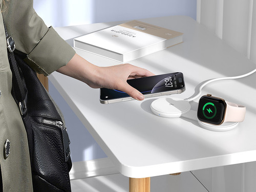 CONCEPTRONIC GORGON04W Cargador inalambrico Qi2 magnetico plegable 2 en 1 de 25 W