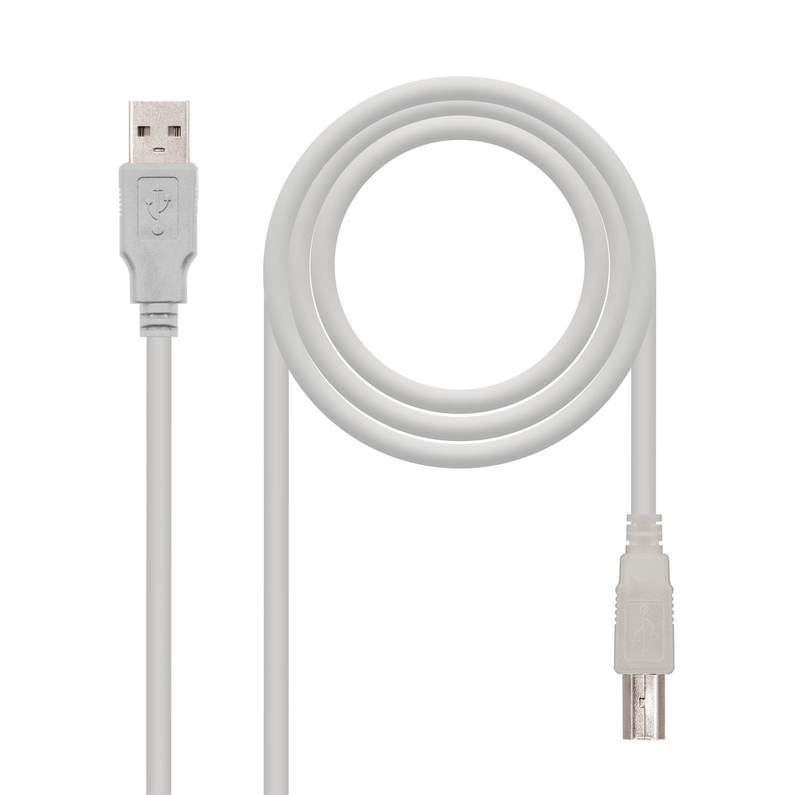 NANOCABLE CABLE USB 2.0 IMPRESORA, TIPO A/M-B/M, BEIGE, 1.0 M, 1 m, USB A, USB B, USB 2.0, Macho/Macho, Beige