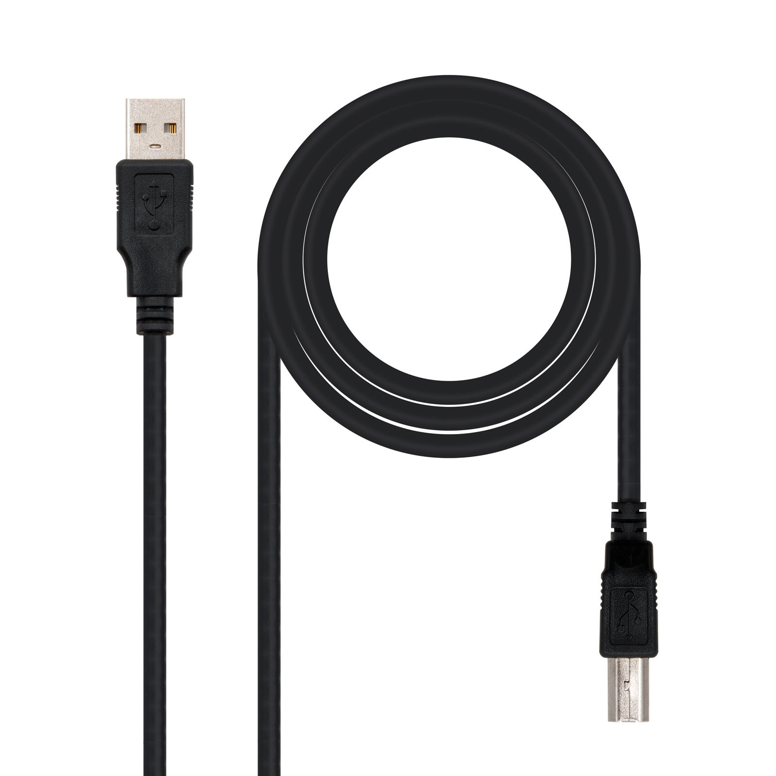 NANOCABLE CABLE USB 2.0 IMPRESORA, TIPO A/M-B/M, NEGRO, 3.0 M, 3 m, USB A, USB B, USB 2.0, Macho/Macho, Negro