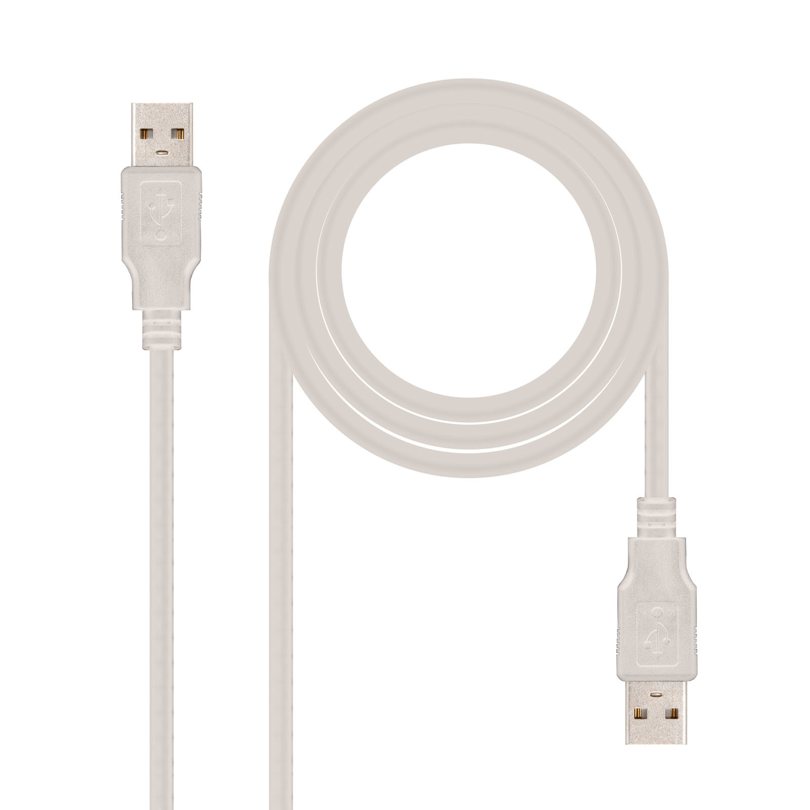 NANOCABLE Cable USB 2.0, Tipo A/M-A/M, 3.0 m, 3 m, USB A, USB A, USB 2.0, Beige