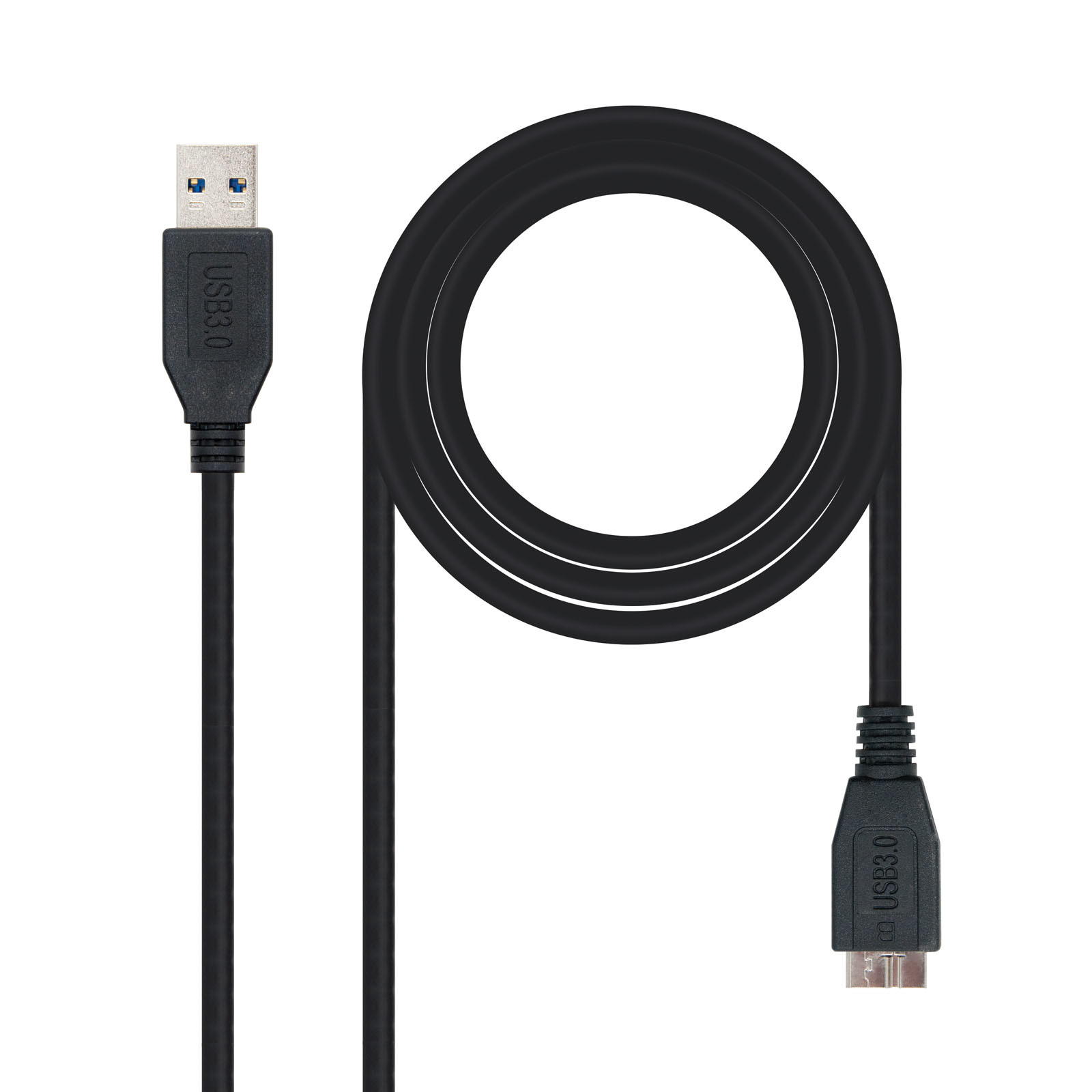 NANOCABLE CABLE USB 3.0, TIPO A/M-MICRO B/M, NEGRO, 2.0 M, 2 m, USB A, Micro-USB B, USB 3.2 Gen 1 (3.1 Gen 1), Macho/Macho, Negro