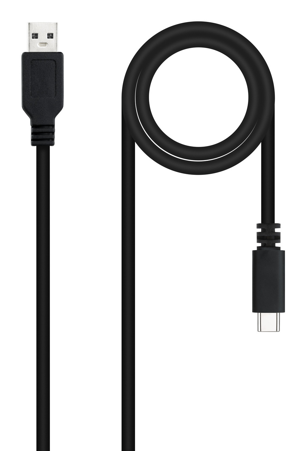 NANOCABLE USB 2.0, 1m, 1 m, USB C, USB A, USB 2.0, Macho/Macho, Negro