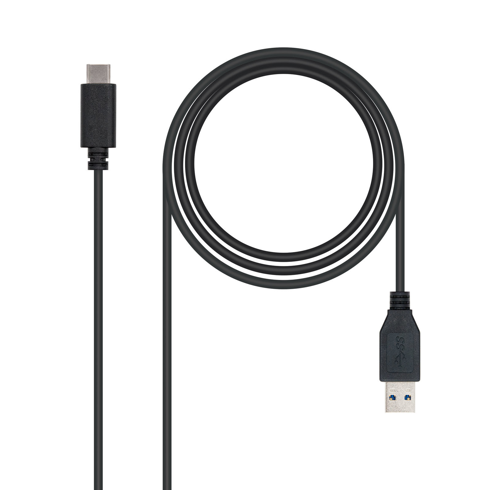 NANOCABLE USB 3.1, 1m, 1 m, USB C, USB A, USB 3.2 Gen 2 (3.1 Gen 2), Macho/Macho, Negro