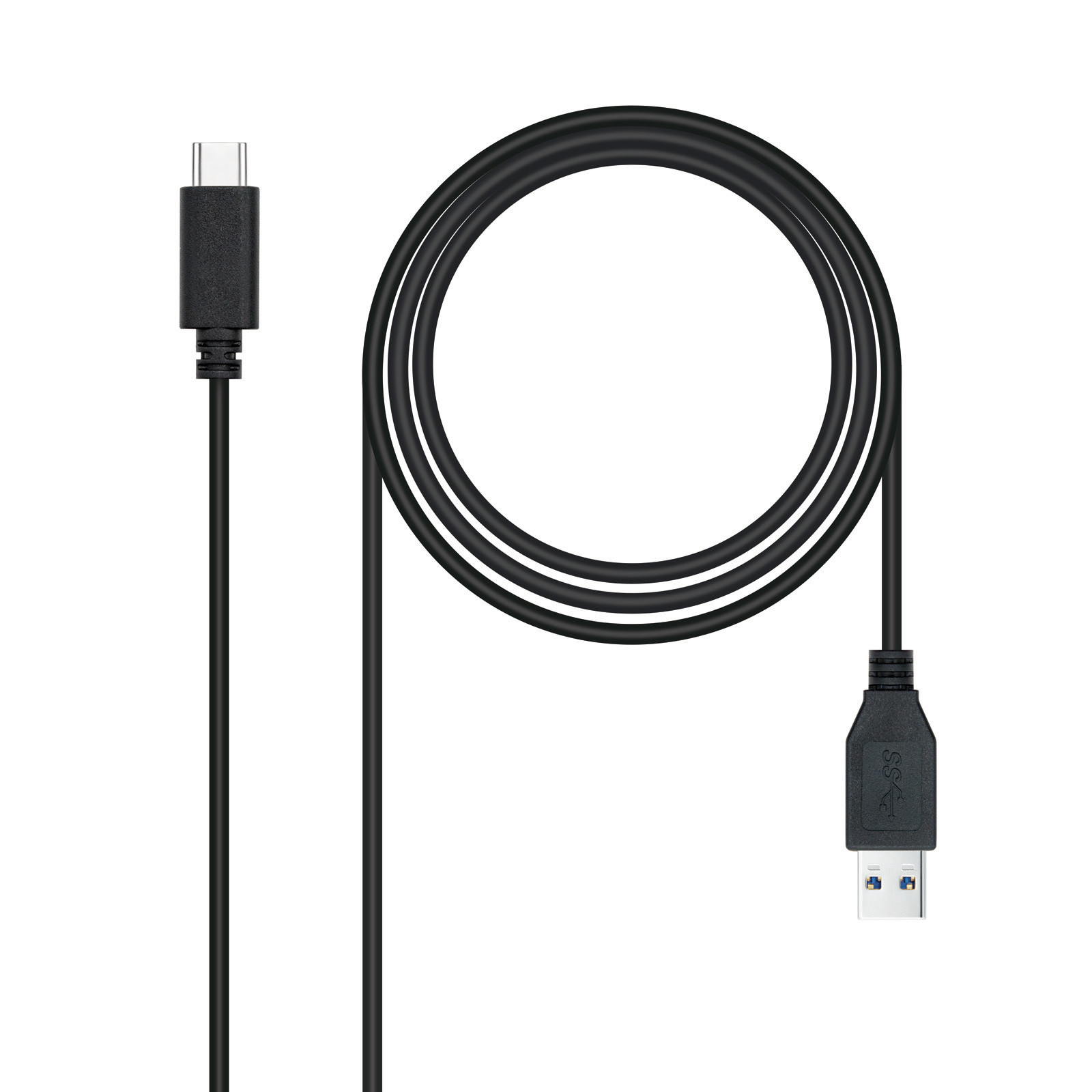 NANOCABLE Cable USB 3.1 Gen2 10Gbps 3A, tipo USB-C/M-A/M, negro, 1.5 m, 1,5 m, USB A, USB C, USB 3.2 Gen 2 (3.1 Gen 2), 10 Gbit/s, Negro