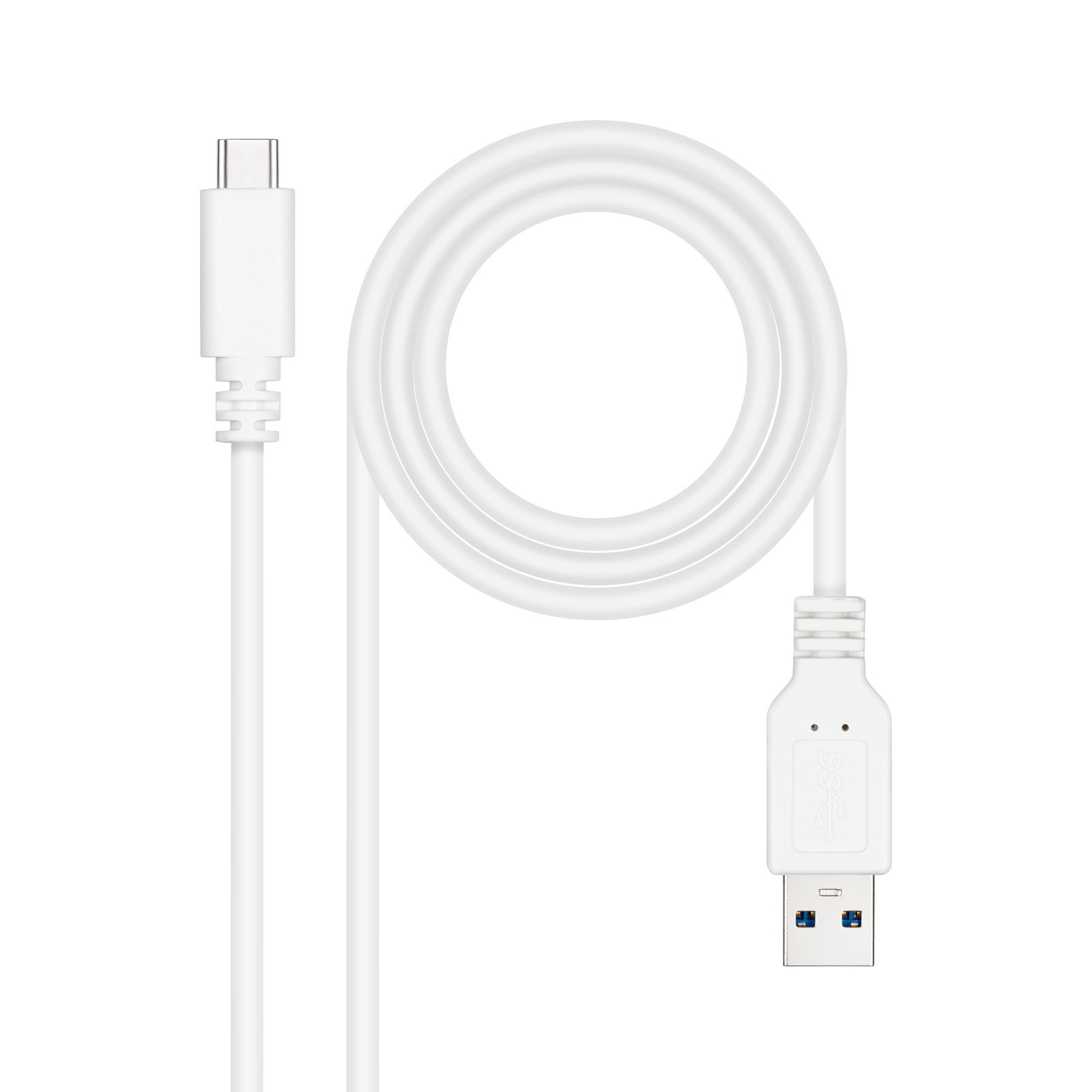NANOCABLE Cable USB 3.1, Gen2 10 Gbps 3A, tipo USB-C/M-A/M, Blanco, 1.5 m, 1,5 m, USB C, USB A, USB 3.2 Gen 2 (3.1 Gen 2), 10 Gbit/s, Blanco
