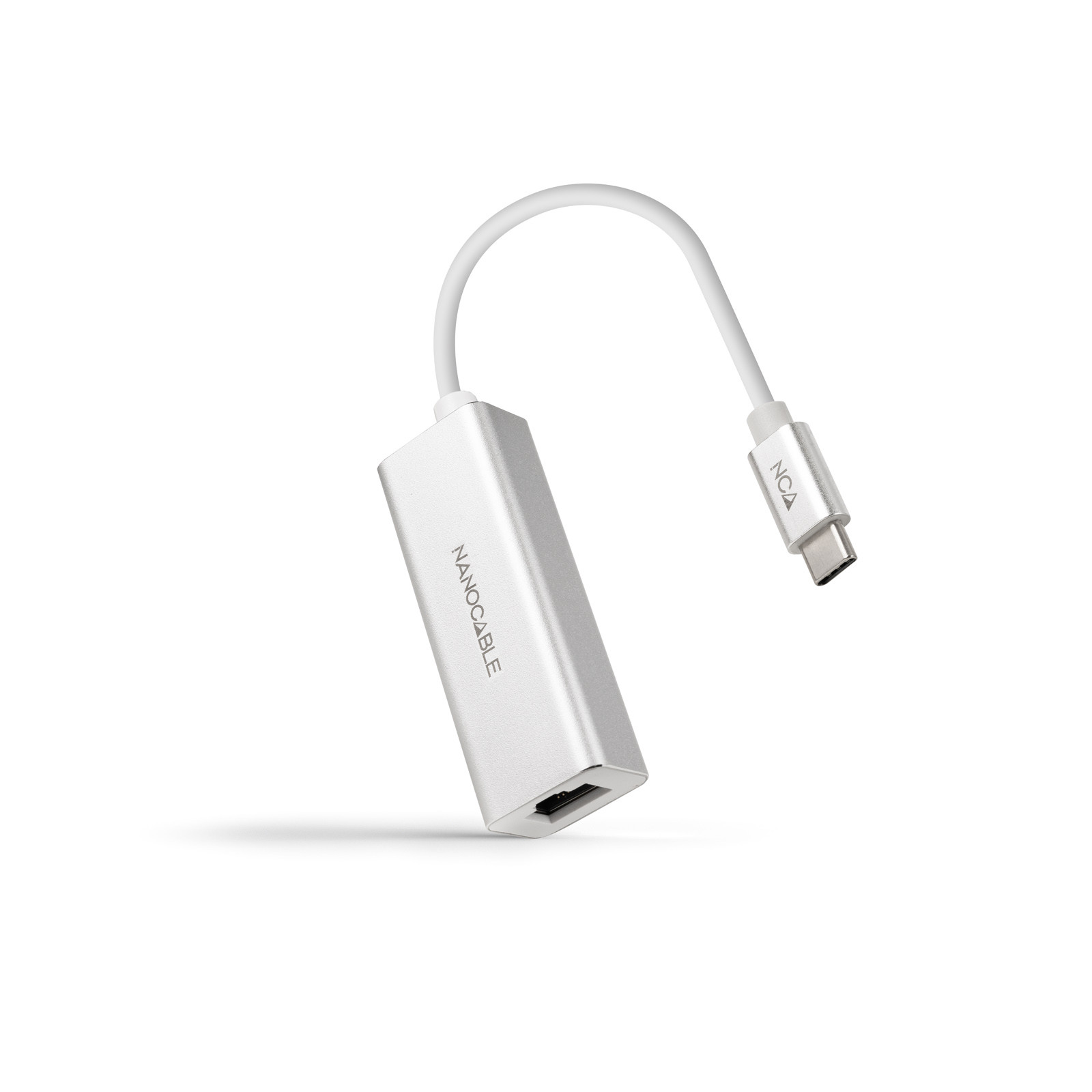 NANOCABLE Conversor USB-C A Ethernet Gigabit 10/100/1000 Mbps. 15cm, Alambrico, USB Tipo C, Ethernet, 1000 Mbit/s, Plata