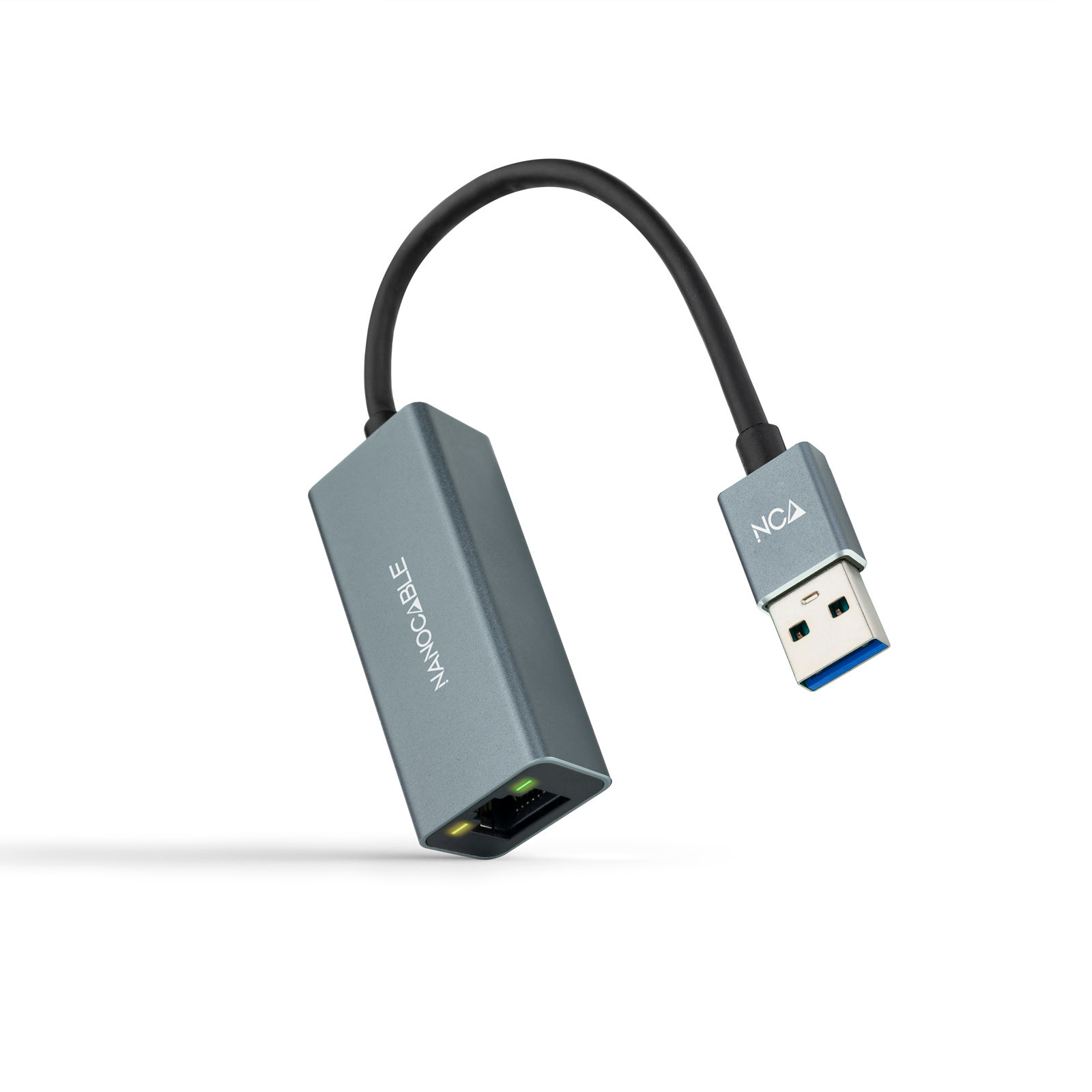 NANOCABLE Conversor USB 3.0 a Ethernet Gigabit 10/100/1000 Mbps, Aluminio, Gris, 15 cm, Alambrico, USB, Ethernet, 1000 Mbit/s, Gris