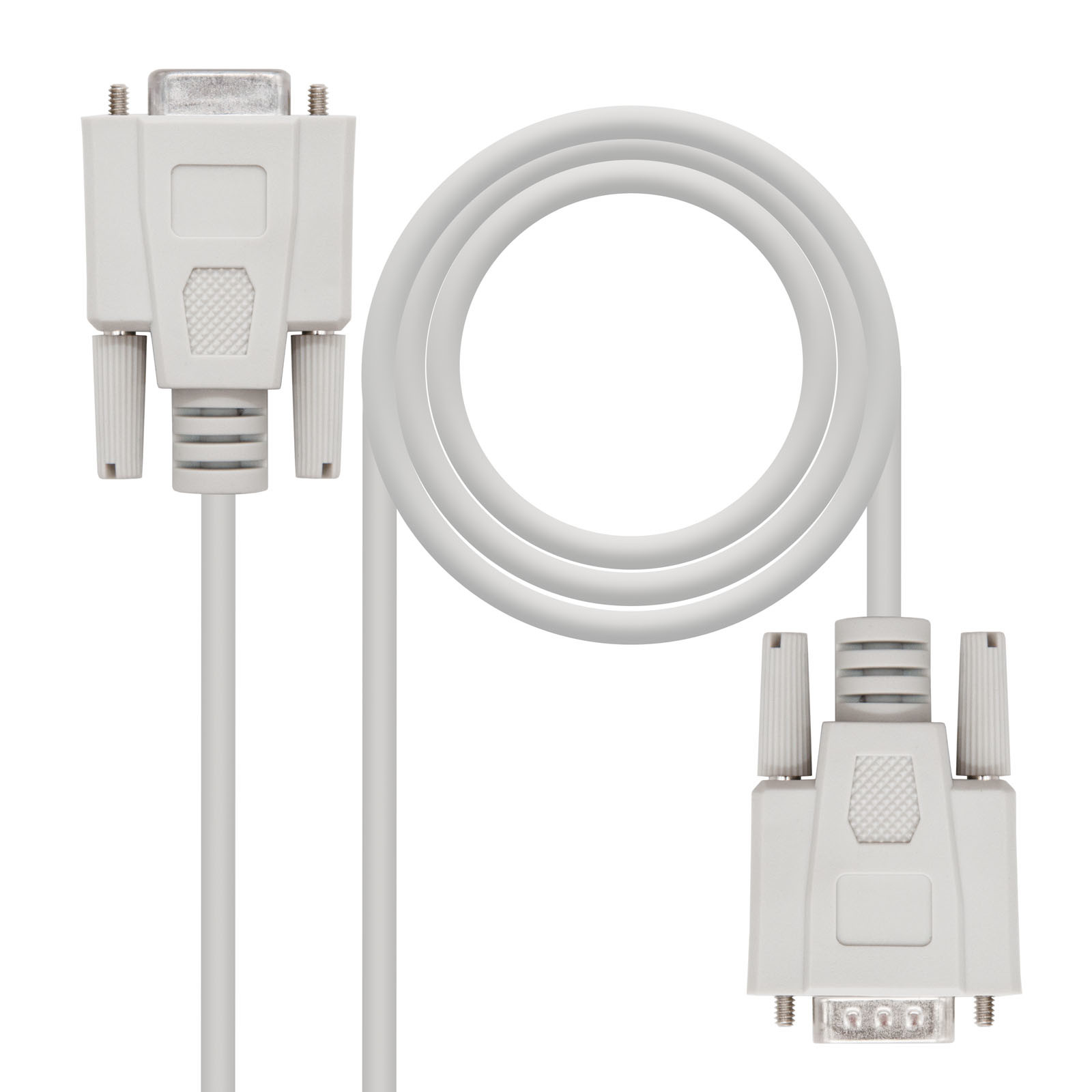 NANOCABLE CABLE SERIE RS232 DB9/M-DB9/H 1.8 M, Beige, 1,8 m, DB9, DB9, Macho, Hembra