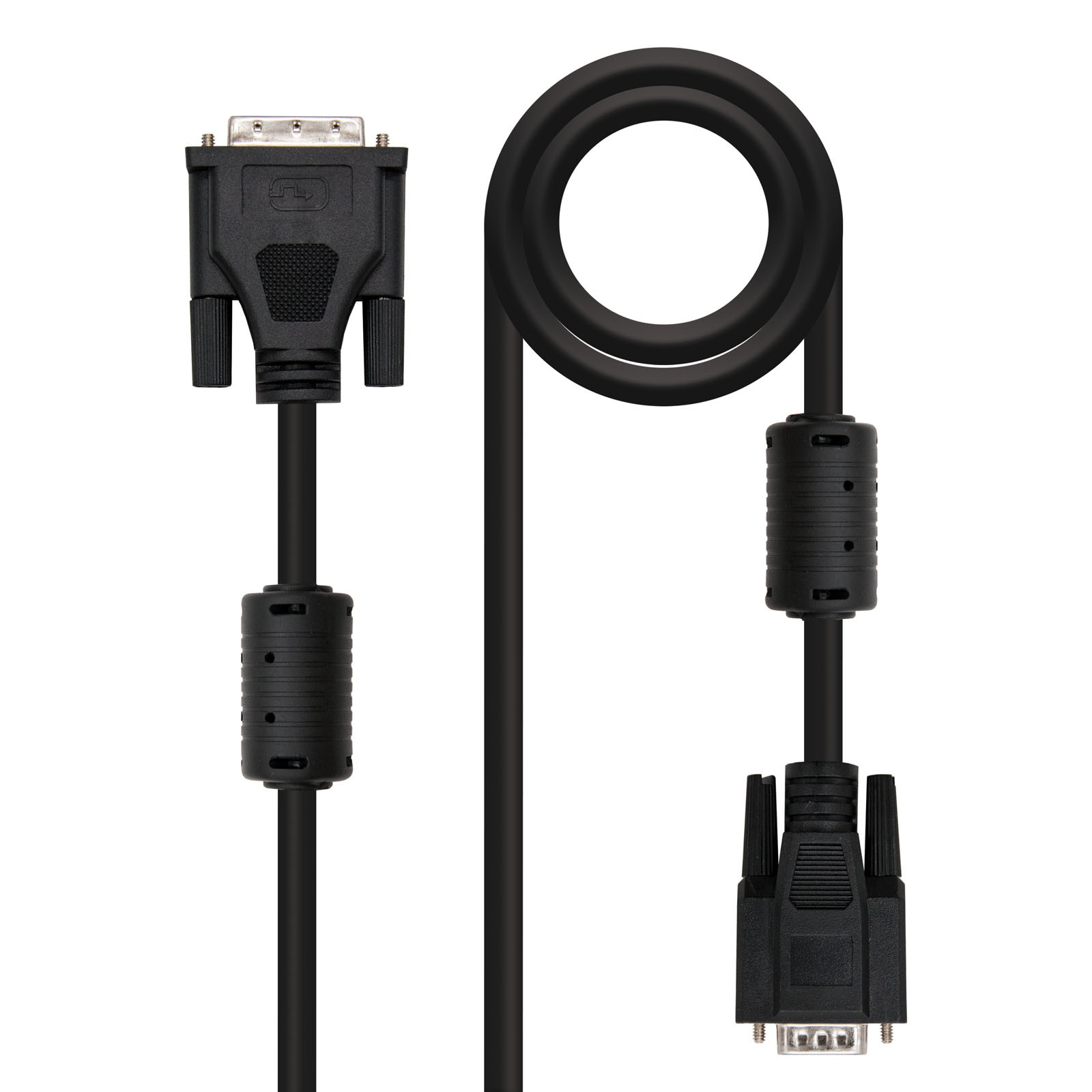 NANOCABLE DVI - VGA, 5m, 5 m, VGA (D-Sub), DVI, Macho, Macho, 2048 x 1536 Pixeles