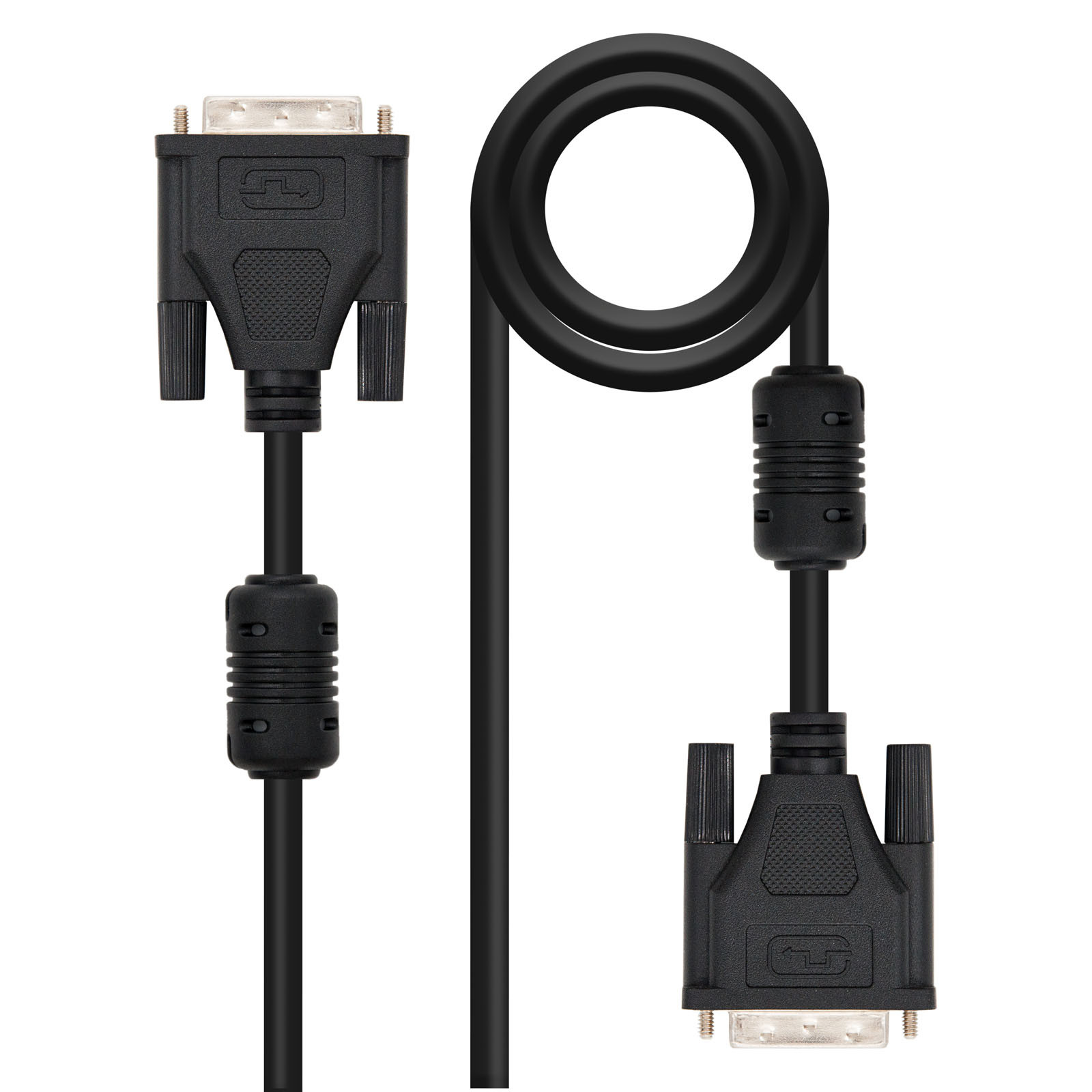 NANOCABLE DVI, 5m, 5 m, DVI, DVI, Macho, Macho, Negro