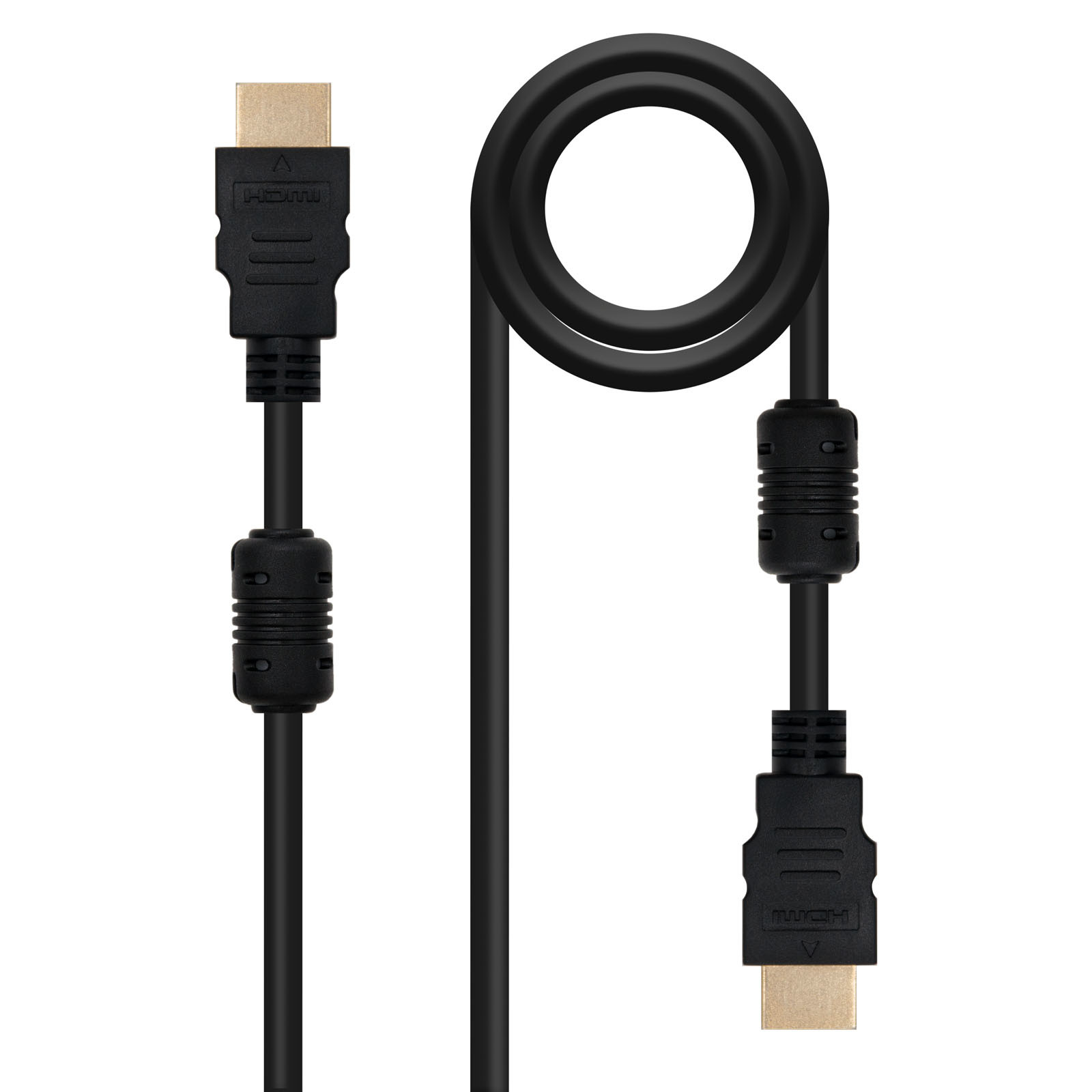 NANOCABLE HDMI, 5m, 5 m, HDMI tipo A (Estandar), HDMI tipo A (Estandar), 4096 x 2160 Pixeles, 3D, Negro