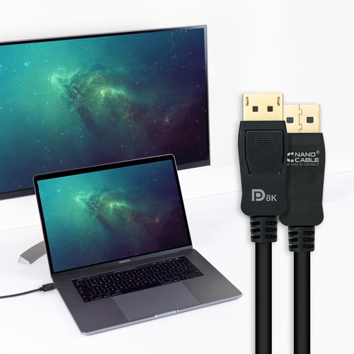 NANOCABLE 10.15.2502, 2 m, DisplayPort, DisplayPort, Macho, Macho, 7680 x 4320 Pixeles