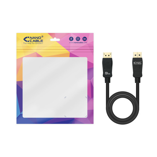 NANOCABLE 10.15.2502, 2 m, DisplayPort, DisplayPort, Macho, Macho, 7680 x 4320 Pixeles